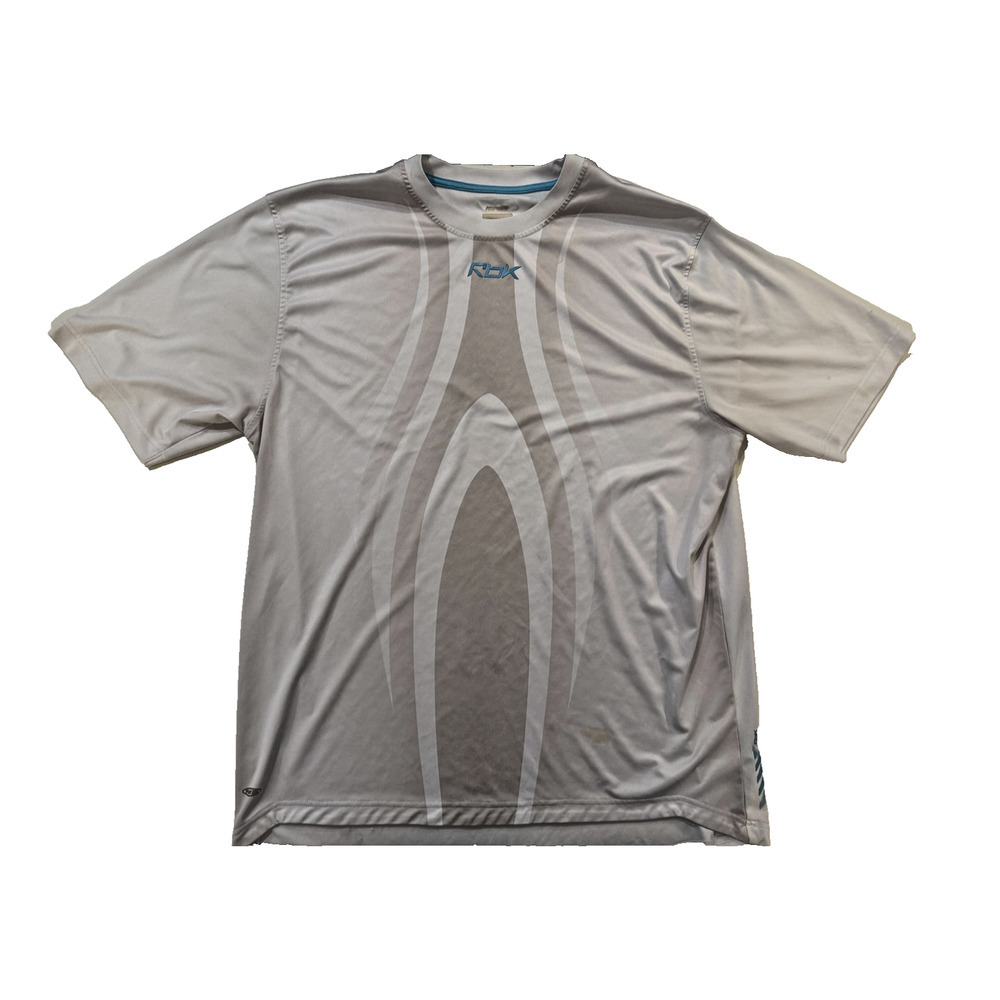 RDX Shirt Mens Large White Gray Athletic Short Sleeve Performance‎ MMA Stained